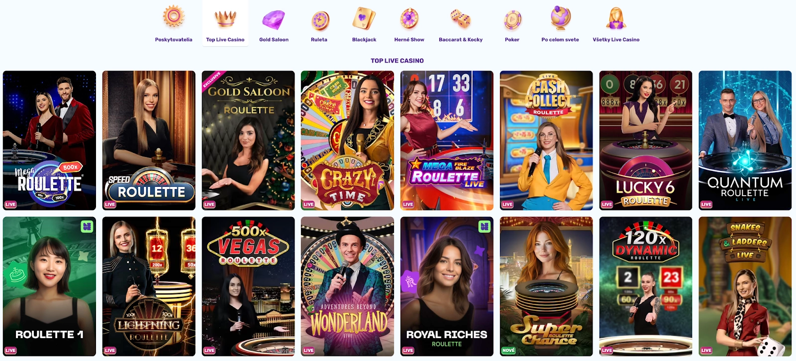 Live Casino v SlotsPalace – Ruleta, Blackjack a Game Shows